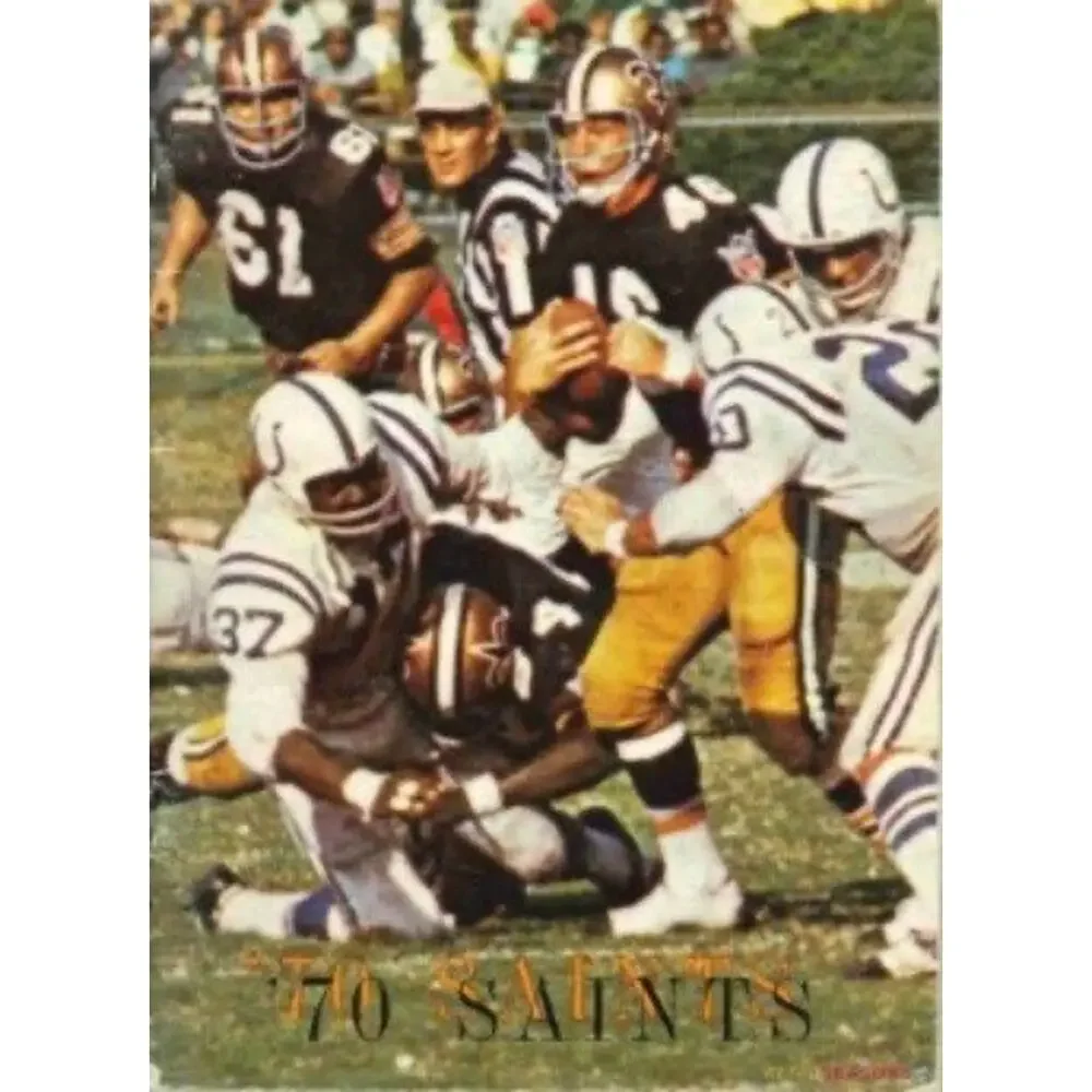 1970 New Orleans Saints Postcard Football Team Cover On 12x8in Metal Sign